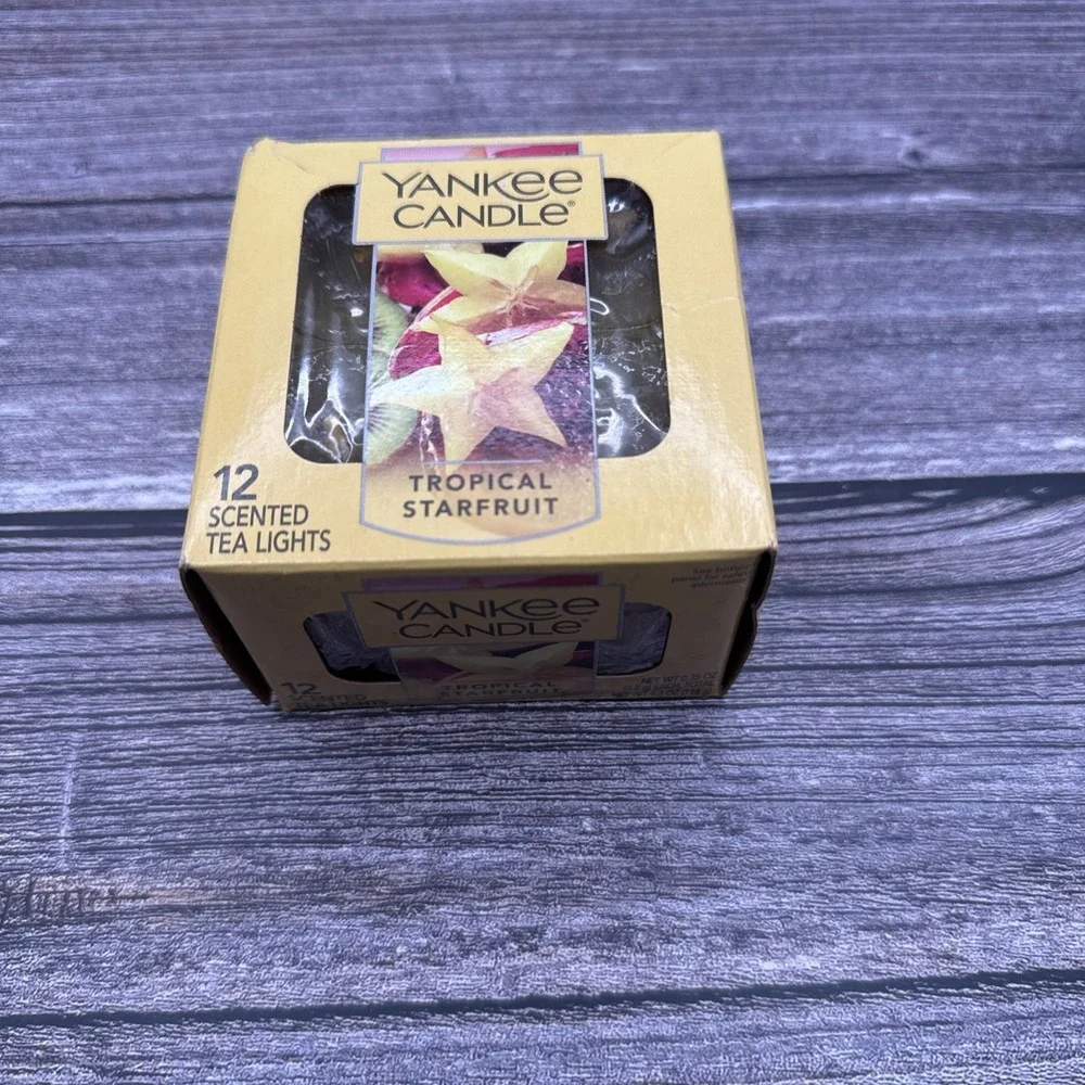 Yankee Candle 12 Scented Tea Light T/L Box Candles TROPICAL STARFRUIT